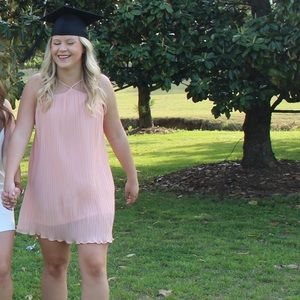 Fun pink ribbed dress!! Worn once!